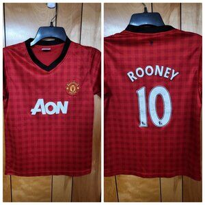 Manchester United AON Wayne Rooney Soccer Football Jersey Kit CHILDS MEDIUM C4